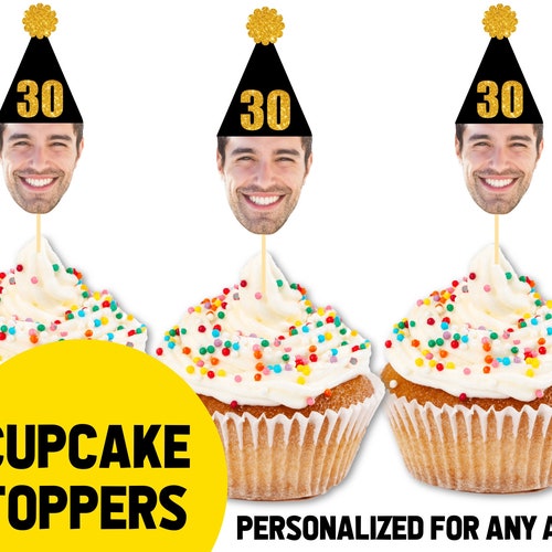 30th Birthday Cupcake Toppers Talk 30 To Me Birthday Decor Thirtieth Birthday Party Supplies Dirty 30 Face 30th Birthday Decorations 30 AF
