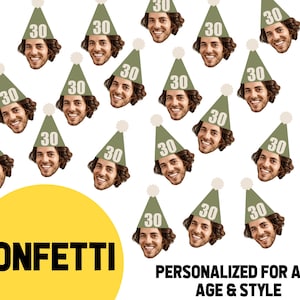 Herbst Moosgrün Geburtstag Konfetti 30 Geburtstag Dekorationen für Sie oder Ihn Talk 30 To Me Party Banner Dreißigster Geburtstag Decor Gesicht Stick