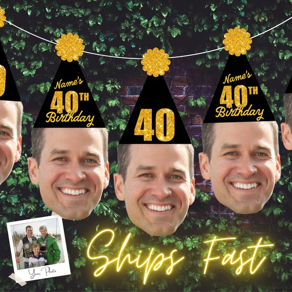 40th Birthday Decorations for him or her 40 and Fabulous Party Banner Forty Birthday Decor Face Banner or Free Shipping 40 AF