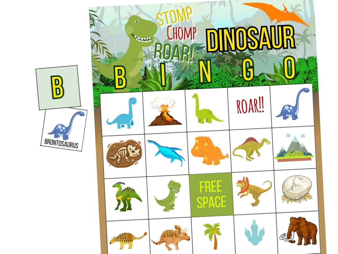 Dinosaur BINGO Game Dinosaur Party Game Boys Printable - Etsy