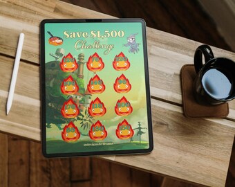 Savings Challenge Budget Sheet - Studio Ghibli Inspired Digital Download Sheet