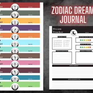 Pacote de Diários dos Sonhos do Zodíaco (PDF tamanho Carta EUA)