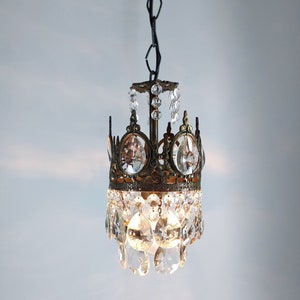 Antique french crystal chandelier, Vintage chandelier lighting fixture, Victorian crystal ceiling chandelier lamp, crystal lightings 1960s