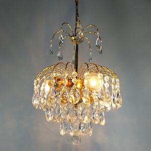 Victorian crystal chandelier lamp, Vintage French Crystal Chandelier, Antique Chandelier lighting, Crystal lightings , Ceiling pendant light