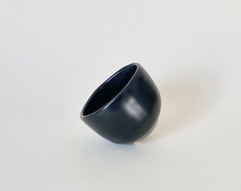 Ceramic Espresso Black Satin Cup 3 Oz, Unique Coffee Mug, Aesthetic Cup, Organic Shape, Handmade Pottery, Special Gift