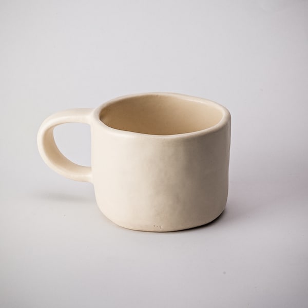 Handmade Nude Ceramic Mug, Unique Cup, Gift For Her, Big, Coffee Tea Matcha, Special for Fall, Minimal Style