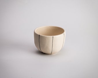 Ceramic Espresso Lines Cup 3 Oz, Unique Coffee Mug, Aesthetic Cup, Organic Shape, Handmade Pottery, Special Gift