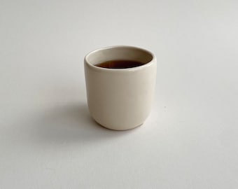 Handmade Glossy  Ceramic Tumbler Neutral Chunky Design Minimalist Ideal For Water, Organic Form, Modern