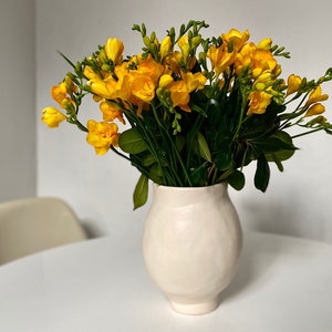 Organic Big Handmade Ceramic Vase Neutral Style, Minimalist Decor with Wabi Sabi Touch. A Stunning Flower Vessel image 1