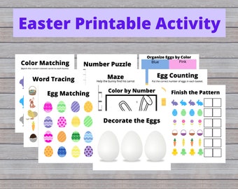 Easter Activity Printable: Preschool Learning Games (Digital Download)