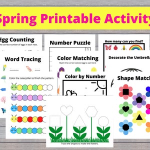 Spring Preschool Activity, Spring Toddler Activity, Spring Kindergarten Activity, Spring Printable, Spring Homeschool, Classroom, Learning