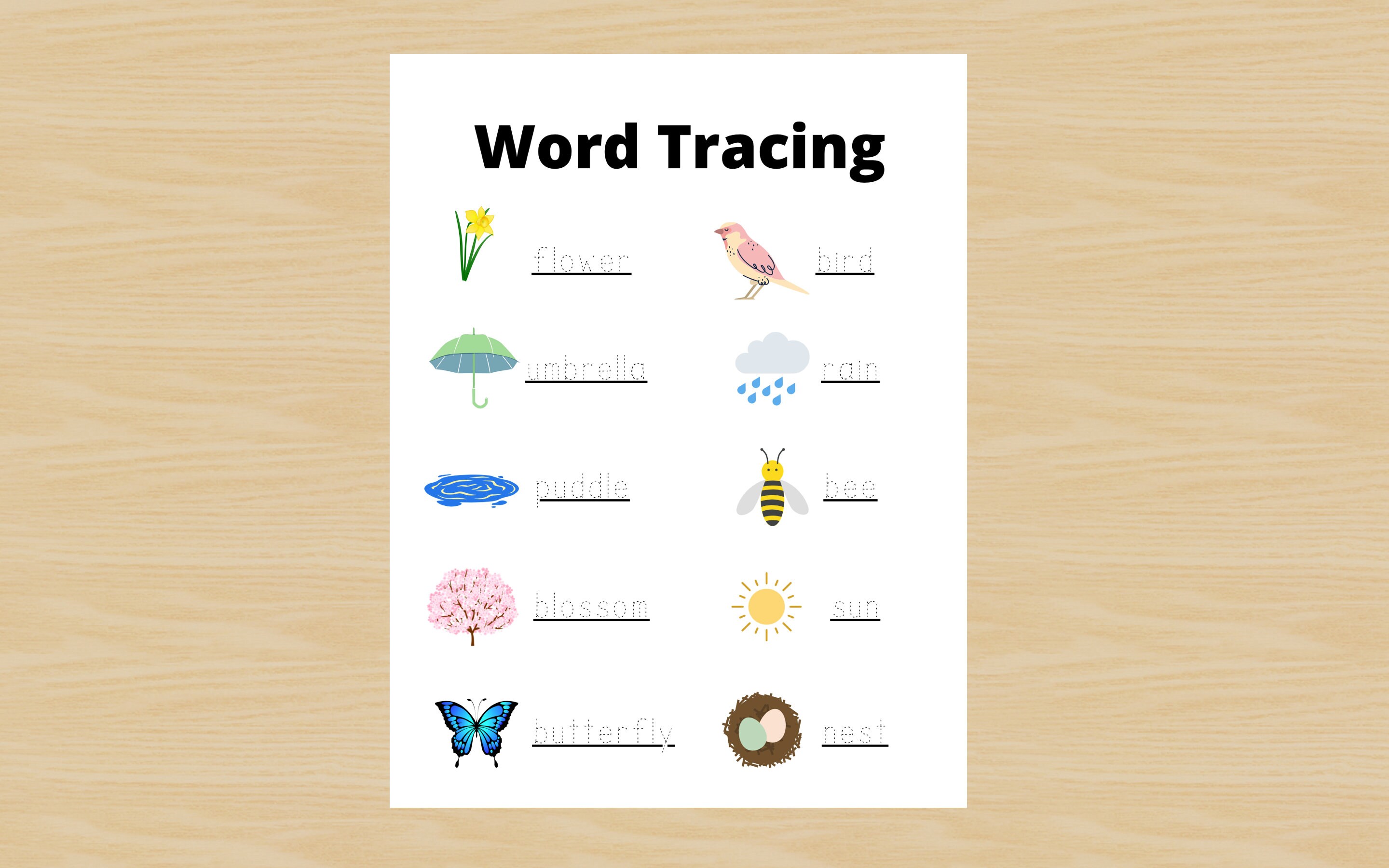 Spring Preschool Activity Spring Toddler Activity Spring | Etsy