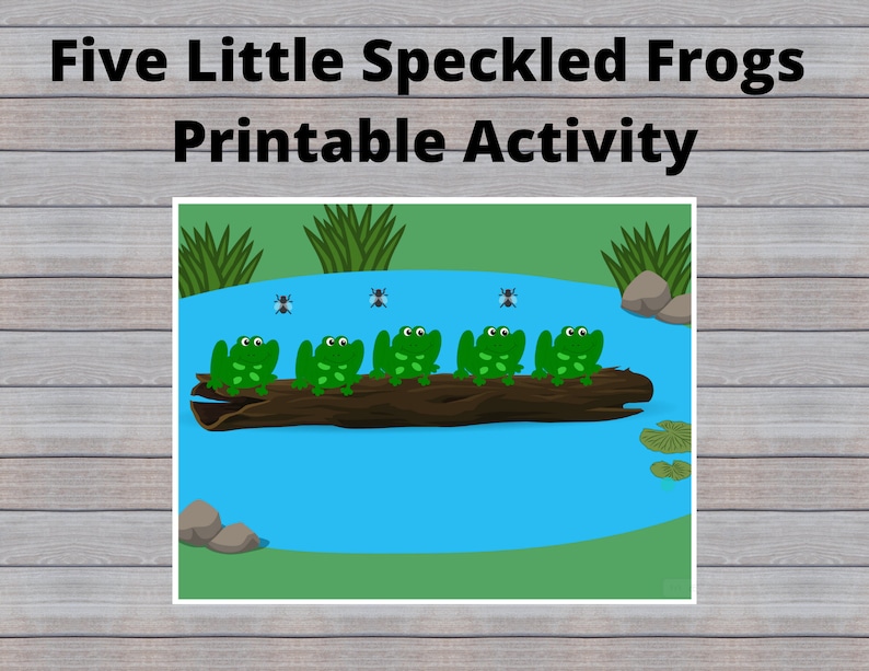 Five Little Speckled Frogs Printable: Nursery Rhyme Activity (PDF) - Etsy