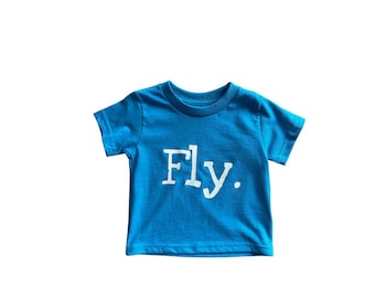 Fliegen T-Shirt, Kleinkind-Shirt, Kinder-Shirt, Statement-T-Shirt, blaues Hemd, Jungen-Shirt, Mädchen-Shirt, Geschenke