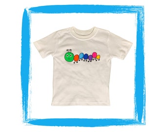 Cute Caterpillar Toddler Shirt, Insect Theme, Nature Print