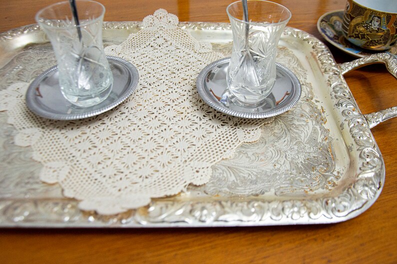 Cotton Crochet Placemat/tray Cloth Cream Handcrafted Lace, Tray Cover