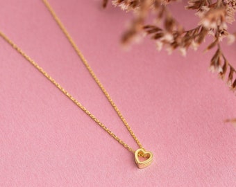 Gold Heart Necklaces, Tiny Heart Necklace, Layered Heart Necklace, Minimalist Heart, Rose Gold Heart, Silver Heart, Heart Charms for Teens