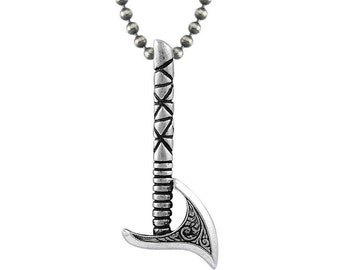 Sterling Silver Battle Axe Necklace, Viking Axe, Norse Pagan Axe, Viking Battle Axe, Necklace for Men, Boyfriend Gift, Long Chain Necklace