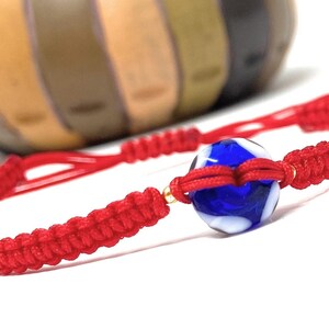 Evil Eye Red Macrame Bracelet | Green Evil Eye | Red String Eye Bracelet | Protection Bracelet | Men & Women Adjustable Good Luck Bracelet