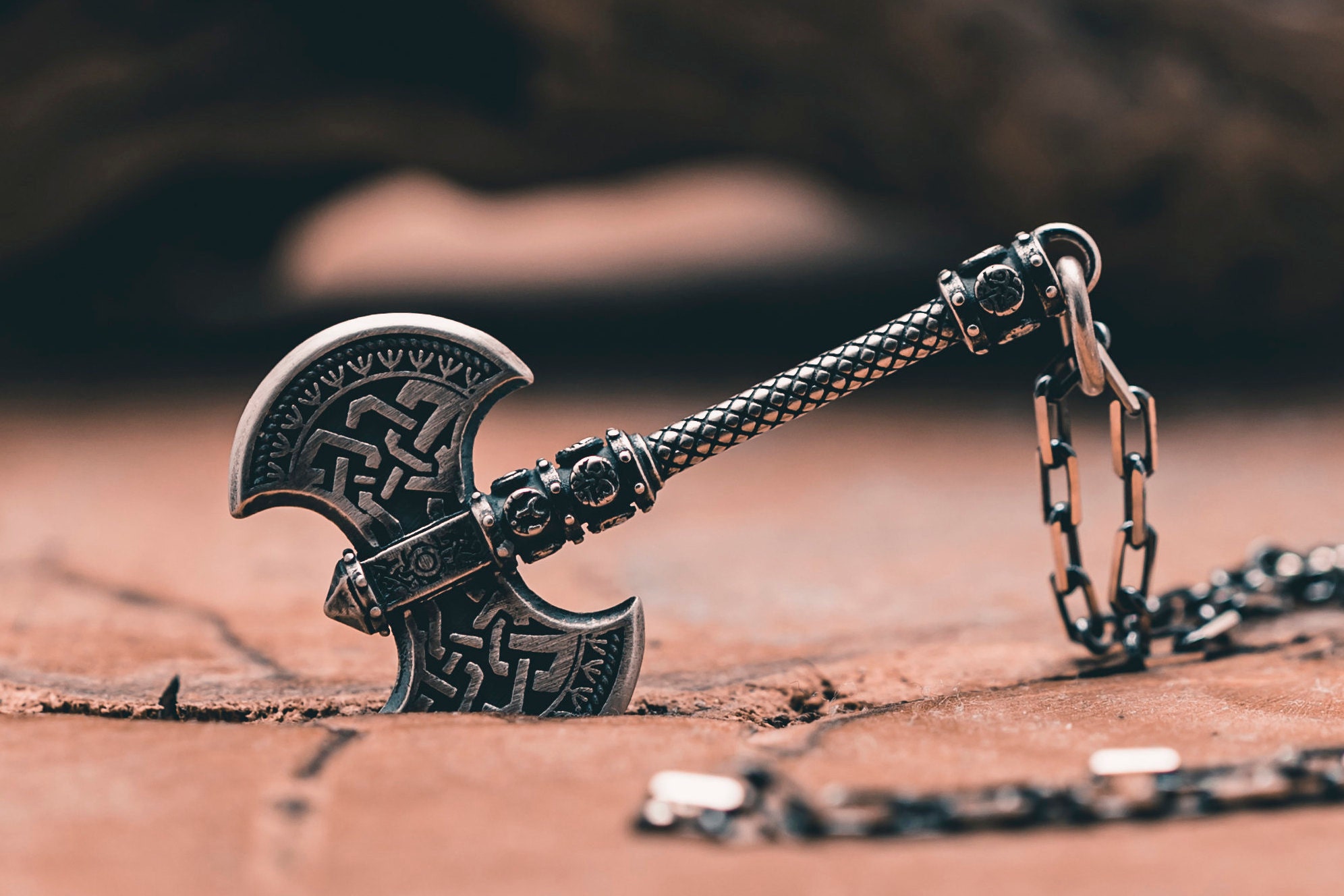 925 K Silver Double Axe Necklace, Mjolnir Necklace ,viking 925 K Silver Double Axe Necklace, Mjolnir Necklace ,viking