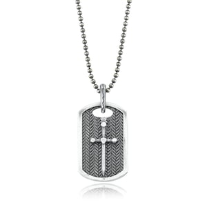 Cross Necklace for Men , Man Cross Pendant, St Michael The Army Of God Necklace, Viking Sword Cross,  Long Necklace , Silver Cross Sword