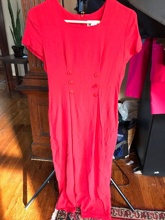 Coral Pink 1960s Dress