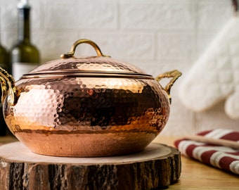 *Marushin Copperware Round Steak Cover Pure Copper 27cm Brass Handle