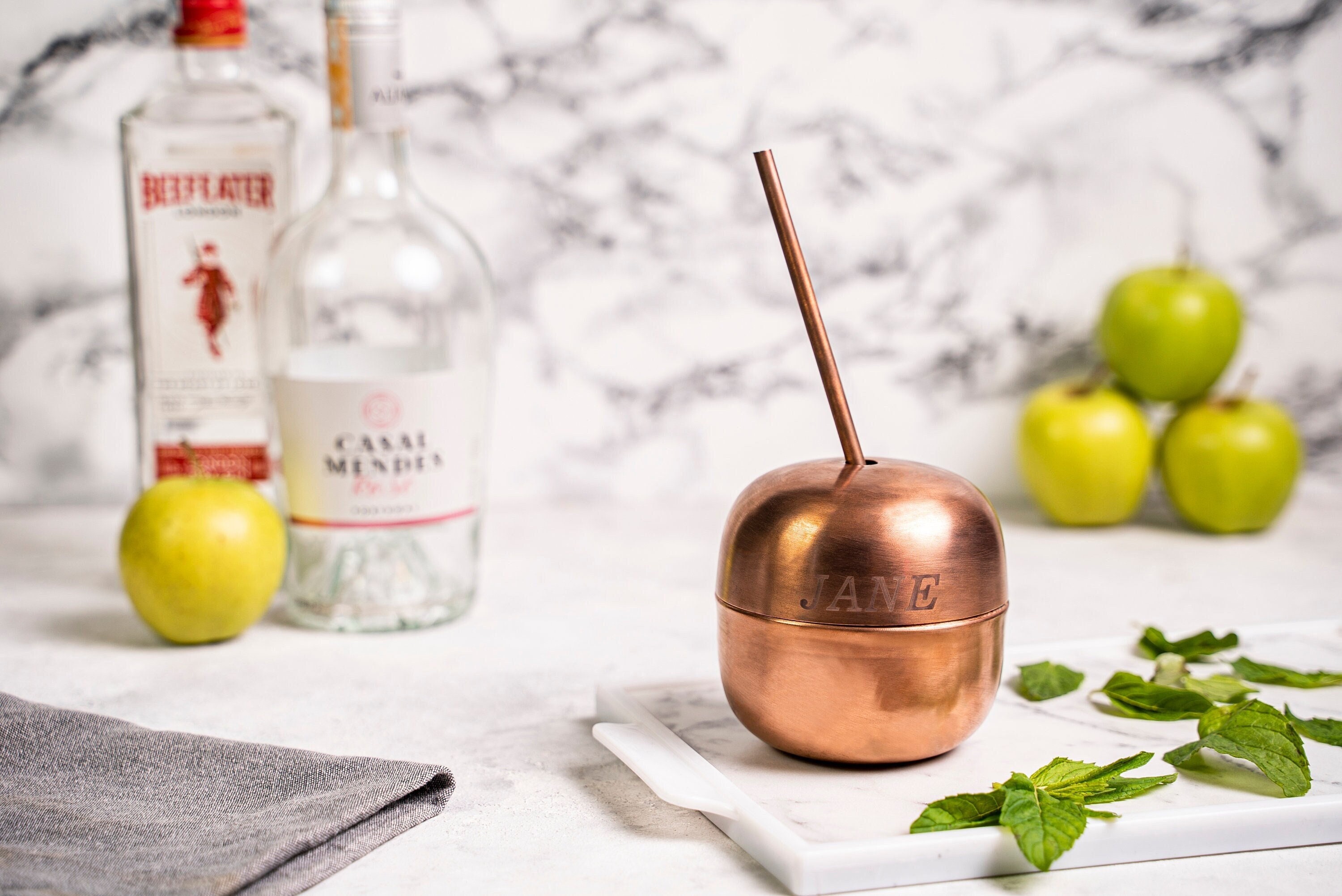 Premium Quality Copper Straws - No mug required! 7.75 - Set of 5 - Perfect  For Moscow Mules, Cocktails, Or Your Favorite Beverages - Great Gift For