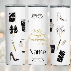 Jw black and gold pioneer school tumbler- fully accomplish your ministry gift for sister spanish