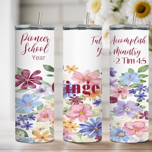 jw maroon flower pioneer school tumbler gift for sisters jw spanish