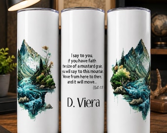 jw mountain mug  tumbler for brothers, jw coffee mug Matthew 17:20, jw gift for elders, jw custom gift, jw pioneer school