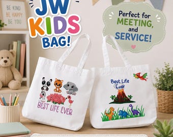 Jw kids personalized animal best life ever bags children's bag for meeting or service