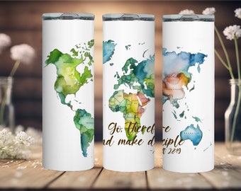 World Map Tumbler: JW Ministry Pioneer Gift for Brothers