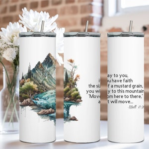 jw mountain mug  tumbler for brothers, jw coffee mug Matthew 17:20, jw gift for elders, jw custom gift, jw pioneer school