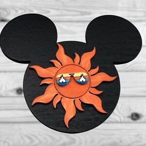 Sun with Sunglasses Mouse Bear Head   - SVG ai dxf File for Laser Cutters, GlowForge, and Cricut