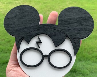 Głowa myszy Harry'ego P-o-t-t-e-r'a — plik SVG ai dxf dla ploterów laserowych, GlowForge i Cricut