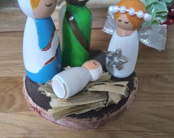 Peg doll nativity