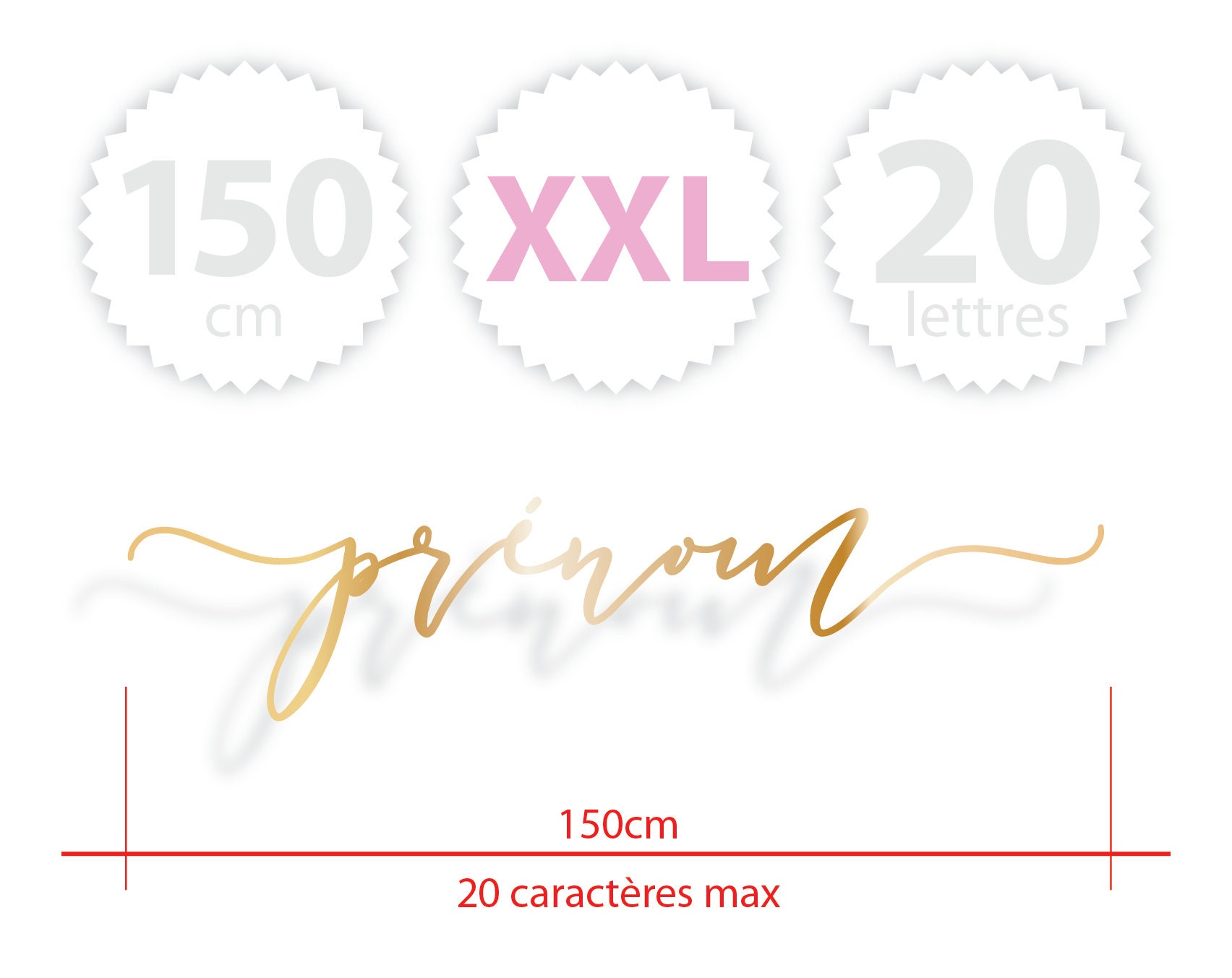 Prénom 150cm | 20 Caractères Max