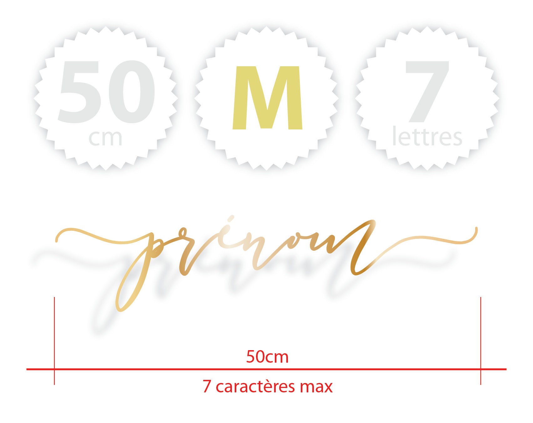 Prénom 50cm | 7 Caractères Max