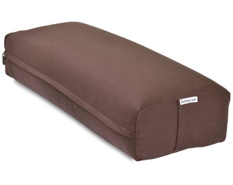 Yoga Pillow Bolster with Removable and Washable Canvas Cover Dusky Leaf Rectangular Yoga Bolster