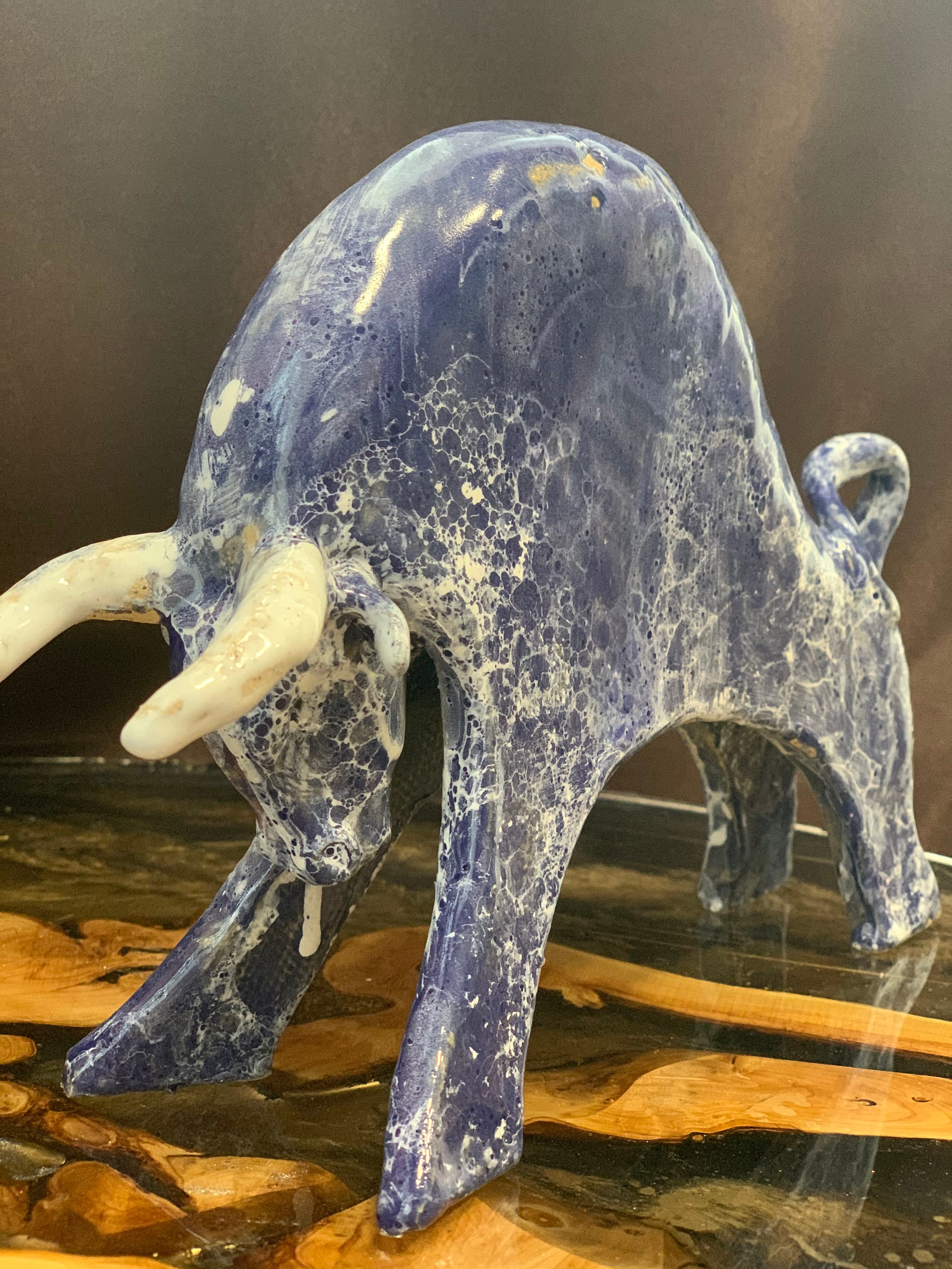 Bull figurine ceramic bull sculpture animal figure good | Etsy