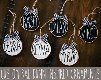 Rae Dunn Inspired Ornament, Custom Rae Dunn Ornaments, Custom Name Ornaments, Personalized Place Cards, Farmhouse Christmas Ornaments, Name