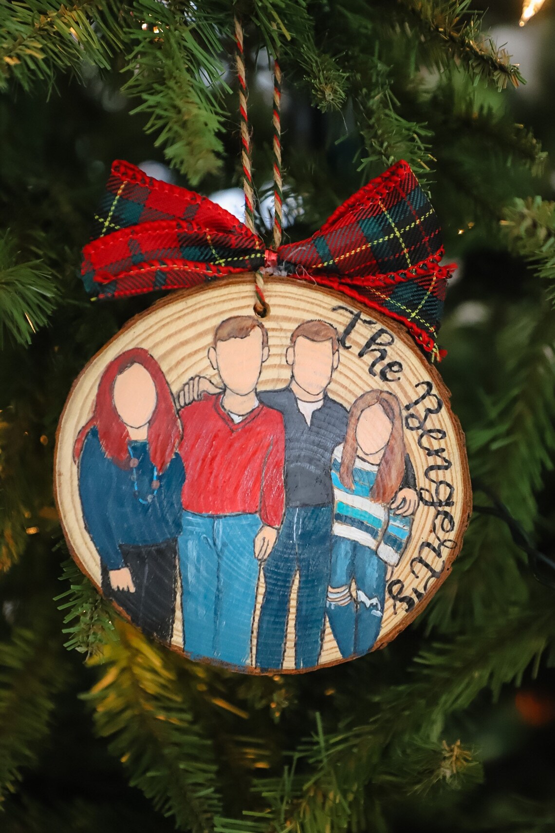 Custom Family Portrait Ornament Custom Family Ornament Etsy