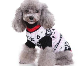 Pet Festive Classic Fair Isle Sweater in Pink and Navy