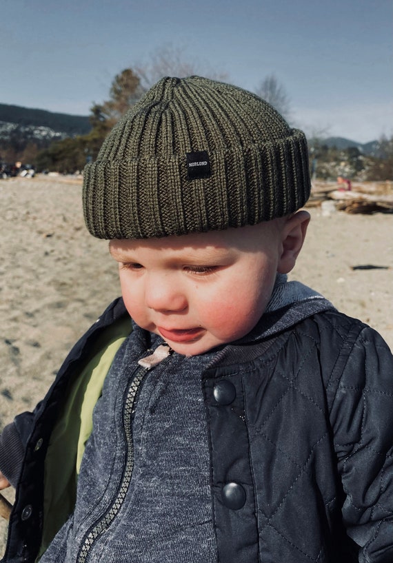 Baby Fisherman Beanie Army Green. Toddlers Beanie. Baby Beanie Hat