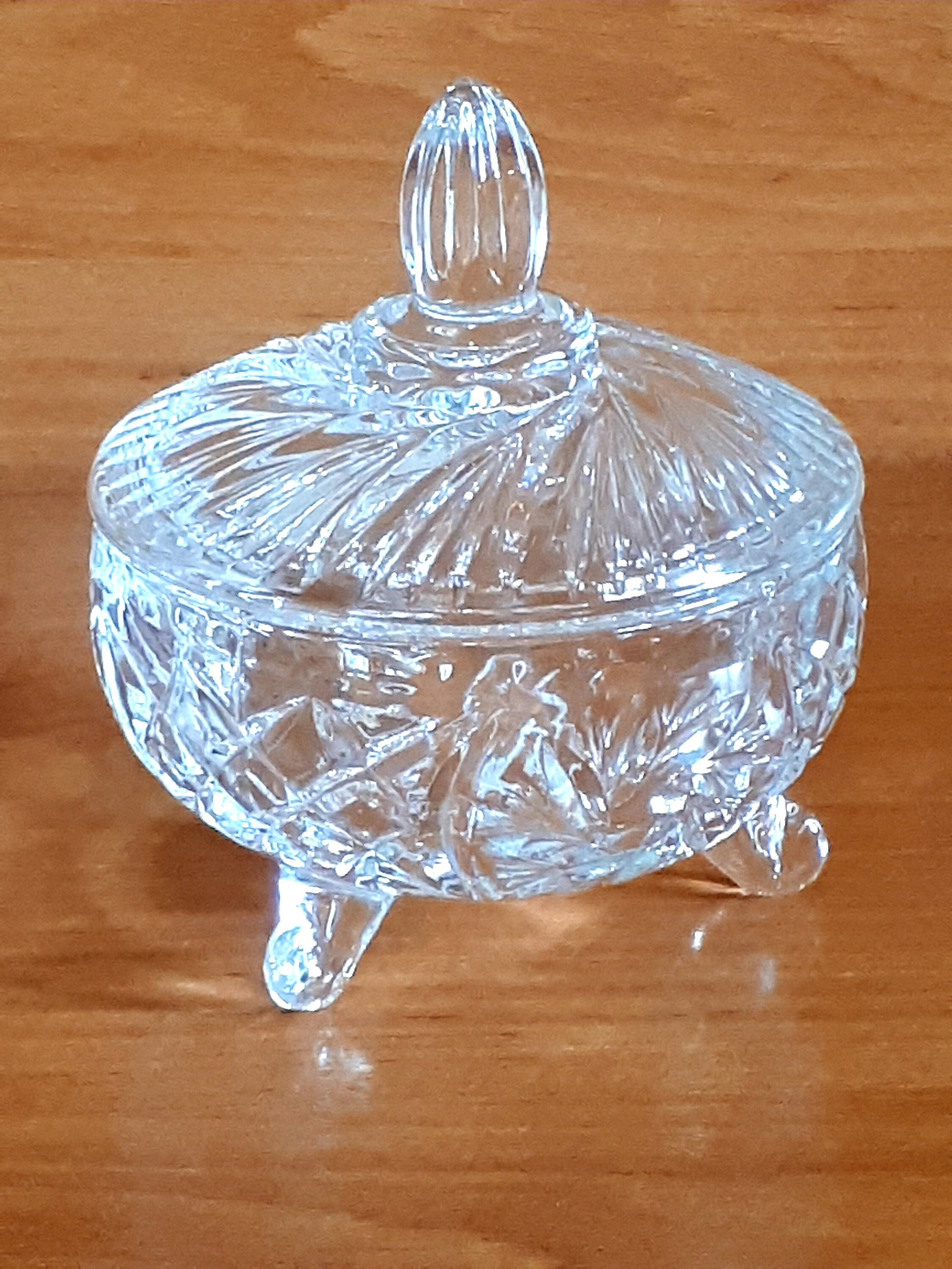Vintage crystal vase antique vase with lid Etsy