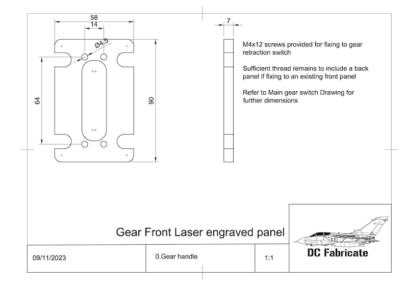 Flight Simulator Landing Gear Handle Generic Design for Home Built