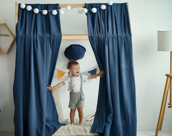 Dosel ligero para cama / Dosel estilo boho Montessori / Decoración para habitación infantil, funda para tienda de juegos, cortina para dormitorio infantil