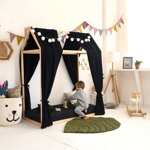 House bed canopy, Canopy bed, Toddler Bed Canopy , Reading Nook Canopy, Boho Bed Canopy, house bed canopy , toddler bed curtains , Bed Tent
