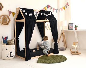 House bed canopy, Canopy bed, Toddler Bed Canopy , Reading Nook Canopy, Boho Bed Canopy, house bed canopy , toddler bed curtains , Bed Tent